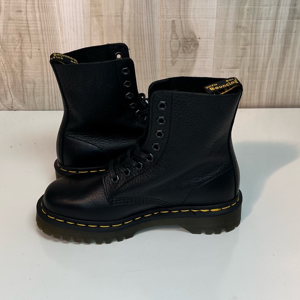 Dr. Martens 1460 Pascal Black Combat Moto Women's Boots Size 6 - Picture 5 of 9